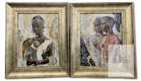 2 Framed Marta Gottfrield Prints : We Are Sisters & Tranquility, 16" &times; 19" Each