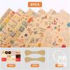 New Simpeak Wrapping Paper, 6 Sheets Gift Wrapping Paper 50 x 70cm with Jute String and Stickers, Kraft Wrapping Paper - 2