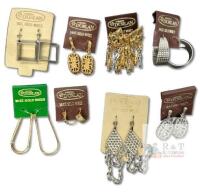 8 Pairs Vintage NOS D'ORLAN Pierced Earrings, 14K Gold Wires, Up To 2.5" Long