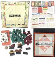 Vintage John Waddington ltd MONOPOLY Great Britain, Wooden Pieces, Printed Cardstock Tokens, British Properties in &pound;