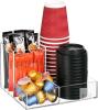 New Basysnck Coffee Bar Station Organizer for Countertop, Acrylic Coffee Bar Accessories and Organizer with Divider for Kcup Pod Condiment Syrups Cups and Lids Holder