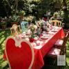 New BreezeHug Wonderland Tea Party Decoration Large Wonderland Party Table Decoration with Tablecloth Heart Cardboard Cutout for Fairy First Birthday Supplies (Fresh)