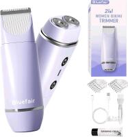 New BlueFair Bikini Trimmer for Women,2 in 1 Electric Razors for Women Electric Shaver for Cordless Body Hair Trimmer Shaver for Trip,Replaceable Lady Facial Razor Bikini Trimmer for Legs Private (Purple)
