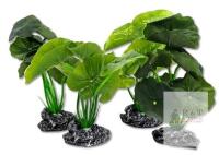 New Ovveroche 4pc Fish Tank Artificial Plant Decor, Weighted Bottoms For Livening Up Fish Habitats
