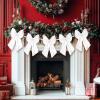 New Suncalla 6 FT Large White Satin Bows Garland , 10 inch Wired Bows Pre-Strung Party Garland Banner for Wedding Coquette Birthday Baby Shower Bridal Shower Bachelorette Party Supplies