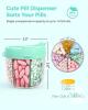 New Cute Green Pill Organizer with 7 Large Compartments, Portable Pill Box 7 Day with Wide Opening for Easy Use, Travel Pill Container for Medications, Vitamins, Fish Oils, Supplements - 2