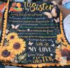 New "To My Sister" 50" &times; 60" Super Soft Fleece Throw Blanket