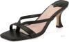 New Size 6.5 Women's Ermonn Kitten Heels Sandals Square Open Toe Thong Slides Backless Slip on Slippers Shoes - 2