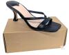 New Size 6.5 Women's Ermonn Kitten Heels Sandals Square Open Toe Thong Slides Backless Slip on Slippers Shoes - 3
