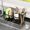 New Modrackly Sponge Rack, Sponge Holder, Rust Resistant, For Kitchen, Sponge Detergent Rest, Stainless Steel, Scourer Holder with Movable Divider for Bathroom/Kitchen Storage