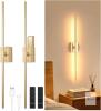 NewvShenmoyl Battery Operated Wall Sconce Set of 2, 10000mAh Rechargeable Wall Sconces with Detachable Battery, Indoor 350&deg;Rotate Wall Lights for Bedroom Living Room, Gold, 31.5 Inch