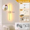 NewvShenmoyl Battery Operated Wall Sconce Set of 2, 10000mAh Rechargeable Wall Sconces with Detachable Battery, Indoor 350&deg;Rotate Wall Lights for Bedroom Living Room, Gold, 31.5 Inch - 2