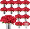 New Zhengmy 84 Pcs Derby Day Party Table Decorations Roses Centerpieces with Simulated Iron Flower Pots for Horse Racing Party Decor Red Rose Racehorse Theme Birthday Tabletop Supplies