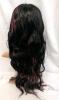 New 22" Long Wavy Synthetic Wig With Bangs, Black With Vibrant Red Streaks FS/2506 1B-Red# - 4