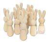 New 12pcs Blank Wood Rabbits, Handmade Wooden Bunny Peg People DIY Painted Wooden Bunny Safe Odorless 3.5" Tall Each