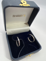 10K White Gold Turkey Hammered Hoops