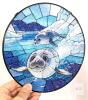 New Adorably Cute Baby Seal Glass Sun Catcher With Suction Cup & Chain, 7.8" Diameter, Textured On One Side - 2