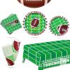 New Football Theme Decoration Party Supplies Pack for 25 People Includes 25 Dinner Plates 25 Small Plates 25Napkins 25 Cups &1 Football Tablecloth- Perfect for Football Party Games or Birthday Party