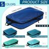 New 5 Pack Compression Packing Cubes for Travel Space Saving Cubes Luggage Organizer for Suitcase (Blue,Mixed) - 2