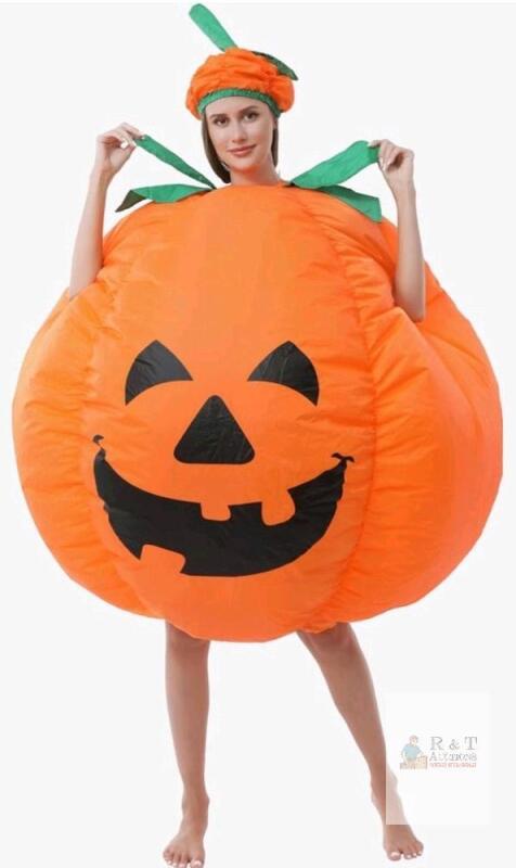 Joybro Inflatable Halloween Pumpkin Costume for Adult, Funny Pumpkin Face Suit for Men Women Costumes, One Size 150&ndash;190 cm
