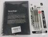 Zebra F-701 3-Pack Stainless Steel Ballpoint Pens 0.8mm + Teacher Spiral Notebook, New,