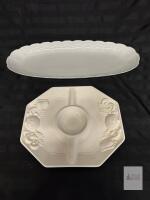 Kaiser Romantica 18" Porcelain Platter & Himark Harvest Weave 12.5" Divided Snack Tray