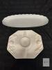 Kaiser Romantica 18" Porcelain Platter & Himark Harvest Weave 12.5" Divided Snack Tray