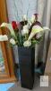 Elegant 4 ft Artificial Flower Arrangement with Black Hammered Vase