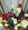 Elegant 4 ft Artificial Flower Arrangement with Black Hammered Vase - 2
