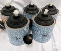 TIKI Refillable Tabletop Torches, 4.25" Diameter x 4" Height, 6 oz Capacity, Fiberglass Wick