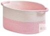 New R RUNKA Baby Toy Storage Basket -15"*10.2"*9.1"(White & Pink)