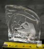 Clear Glass Paperweight with Hummingbird and Flowers Design, 3.75" x 4" x 1.5" - 3