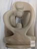 Abstract "Mother and Child" Stone Sculpture, Approx. 12" Tall, Beige/Off-White with Pinkish Streaks - 2