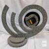 Modern Sculptural Table Clock, Granite-Look Siru, Quartz Movement, 16 in, Gray & Black - 2