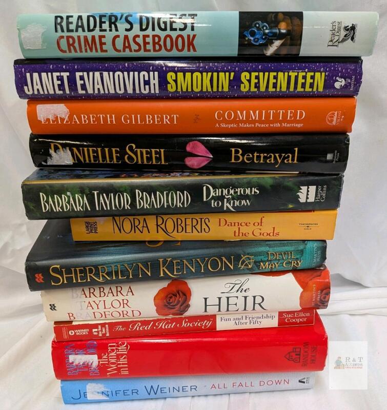 Mixed Books: Danielle Steel, Janet Evanovich, Elizabeth Gilbert, Bradford, Roberts, More