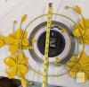 Large Yellow Metal Floral Wall Clock &ndash; 34" Wide, Analog Quartz, Decorative 3D Flower Design - 3