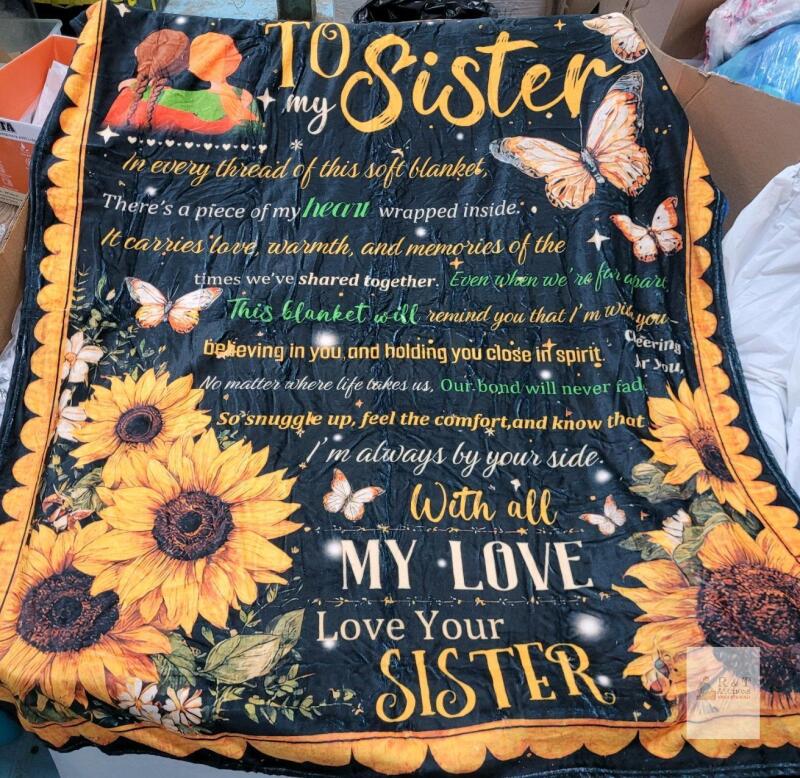 New "To My Sister" 50" &times; 60" Super Soft Fleece Throw Blanket