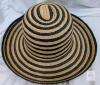 Studio Kokin New York Wide-Brimmed Straw Hat with Spiral Stripe Design