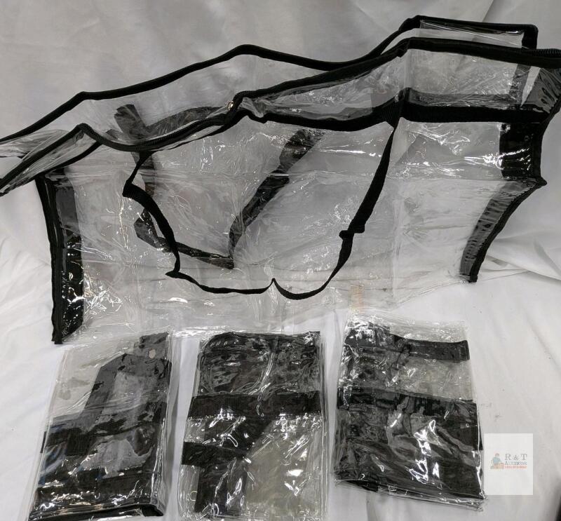 4 Gudtmely Clear Blanket Storage Bags with Handles, 18"x14"x6", PVC, Zipper Closure, New