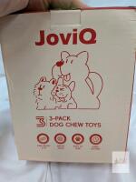 JoviQ 3-Pack Dog Chew Toys for Medium to Large Breeds, Pine Wood & PP, Durable