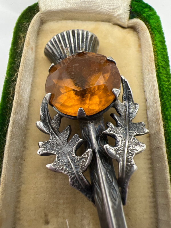 Scottish Ward Brothers Sterling Thistle Brooch Vintage
