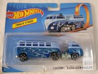 2017 Hot Wheels Track Stars Custom Volkswagen Hauler Diecast Truck & Trailer . Sealed