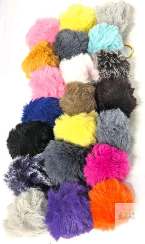 21 New Super Soft Colorful Faux Fur Ball Keychains (Multicolored Tribbles!)