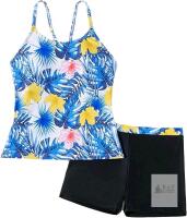New Size 16Y Teen Girl's 2-Piece Sleeveless Swim Top & Shorts Bathing Suit Suit