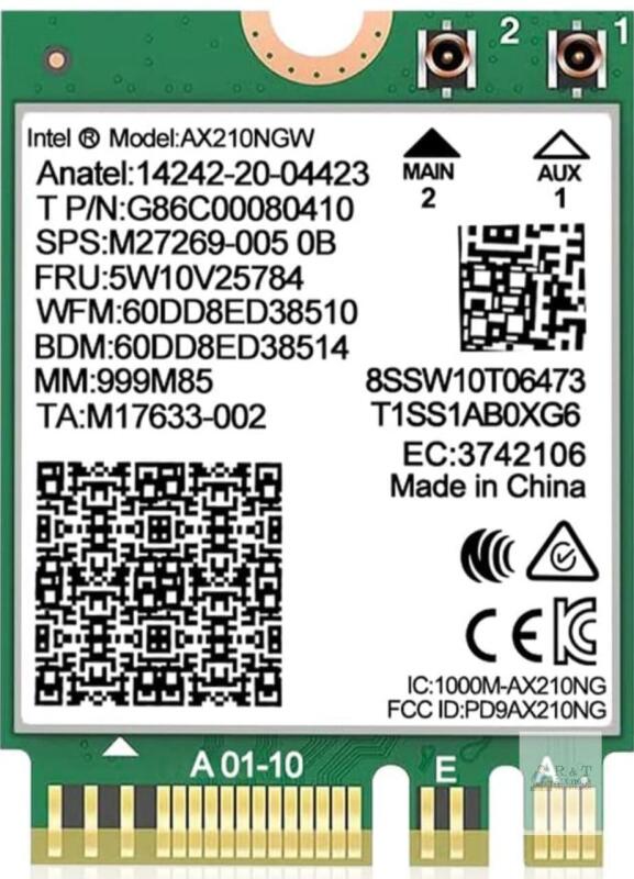 New Nicgiga Wi-Fi 6E AX210 wireless card module, tri-band extension 6GHz, BT5.3, WPA3, 5400Mbps ultra low latency, for laptops and desktops, supports Windows 10 (64-bit)