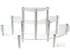 New - 3-Tier Clear Acrylic Half Moon Tabletop Retail Display Riser with Metal Legs . Some Assembly Required