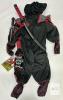 NEW Adventure Factory Ninja Costume Set Kids Size 5-6 w/ Hood, Belt & Toy Weapons (Unisex, 3+) - 2