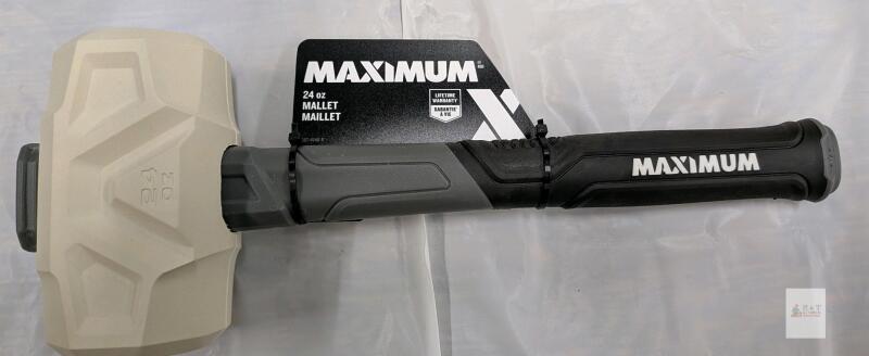 Maximum 24 oz Mallet, Non-Marring Rubber Head, Fiberglass Handle, Lifetime Warranty
