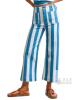 New Size LG Women's Kedera Striped Pants Wide Leg Trousers Casual High Waisted Pants Summer Flare Jeans with Patched Pockets