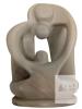 Abstract "Mother and Child" Stone Sculpture, Approx. 12" Tall, Beige/Off-White with Pinkish Streaks